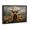 Stupell Industries Cattle in Daisy Field Floater Framed Canvas Wall Art Design by LSR Design Studio